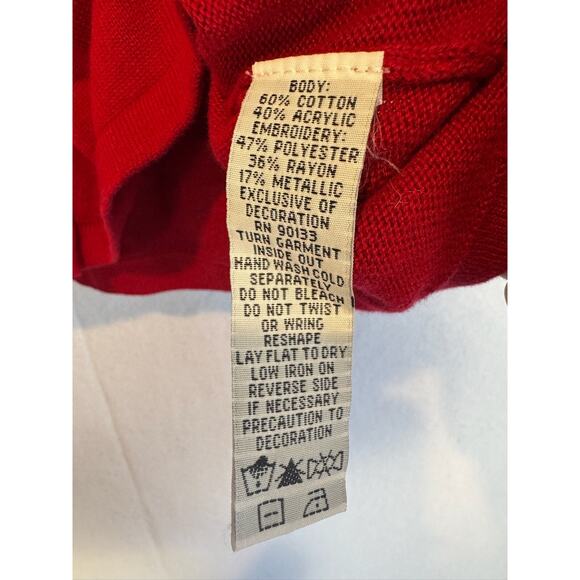 Bob Mackie Womens Cardigan Sweater Size L Red Beaded Art To Wear - Picture 5 of 5